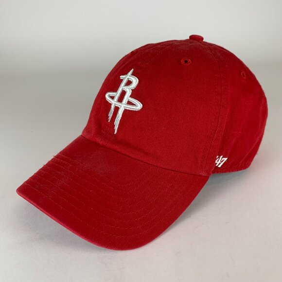 Houston Rockets NBA Red 47 Brand Clean Up Relaxed Fit Strapback Adjustable Hat - Picture 1 of 6